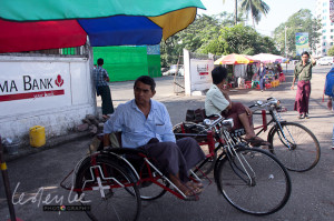 trishaws in Yangon