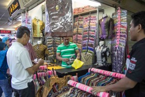 Buying batik, Tanah Abang Textile Market